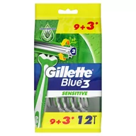 Maszynki do golenia i wkłady - Gillette 3 Sensitive Jednorazowa maszynka 12 sztuk - miniaturka - grafika 1