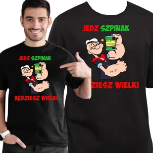 KOSZULKA POPEYE JEDZ SZPINAK BĘDZIESZ WIELKI MARYNARZ XL 3469 CZARNA - Koszulki męskie - miniaturka - grafika 1