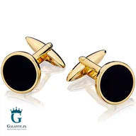 Spinki do mankietów i krawatów - Galante Spinki do mankietów z onyksem SD-1075 SD-1075/022 - miniaturka - grafika 1