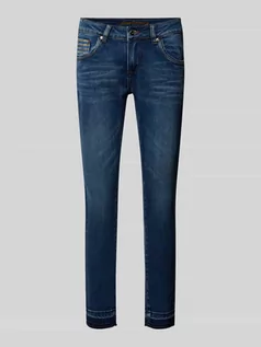 Spodnie damskie - Jeansy o kroju skinny fit z cekinowym obszyciem model ‘CHERRY’ - grafika 1