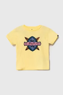 Koszulki dla chłopców - Quiksilver t-shirt bawełniany dziecięcy RAINMAKERBOY kolor żółty z nadrukiem - grafika 1