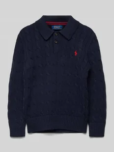 Sweter z dzianiny z kołnierzykiem polo - Swetry dla chłopców - miniaturka - grafika 1