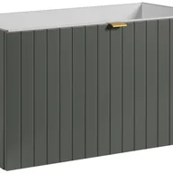 Szafki łazienkowe - Szafka łazienkowa HARMO 80 cm zielona lakierowana frezowany front 2 szuflady - miniaturka - grafika 1