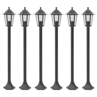 Lampy ogrodowe - vidaXL Lampy ogrodowe, 110 cm, E27, aluminium, 6 szt., brązowe - miniaturka - grafika 1
