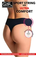Majtki damskie - FIGI GATTA SPORT STRING RIB ULTRA COMFORT (kolor Beige, rozmiar L) - miniaturka - grafika 1