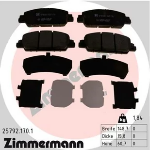 Klocki hamulcowe - komplet ZIMMERMANN 25792.170.1 - Klocki hamulcowe - miniaturka - grafika 1