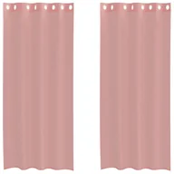 Zasłony - vidaXL Zasłony woalowe z przelotkami 2 szt. Różowe 140x245 cm - miniaturka - grafika 1