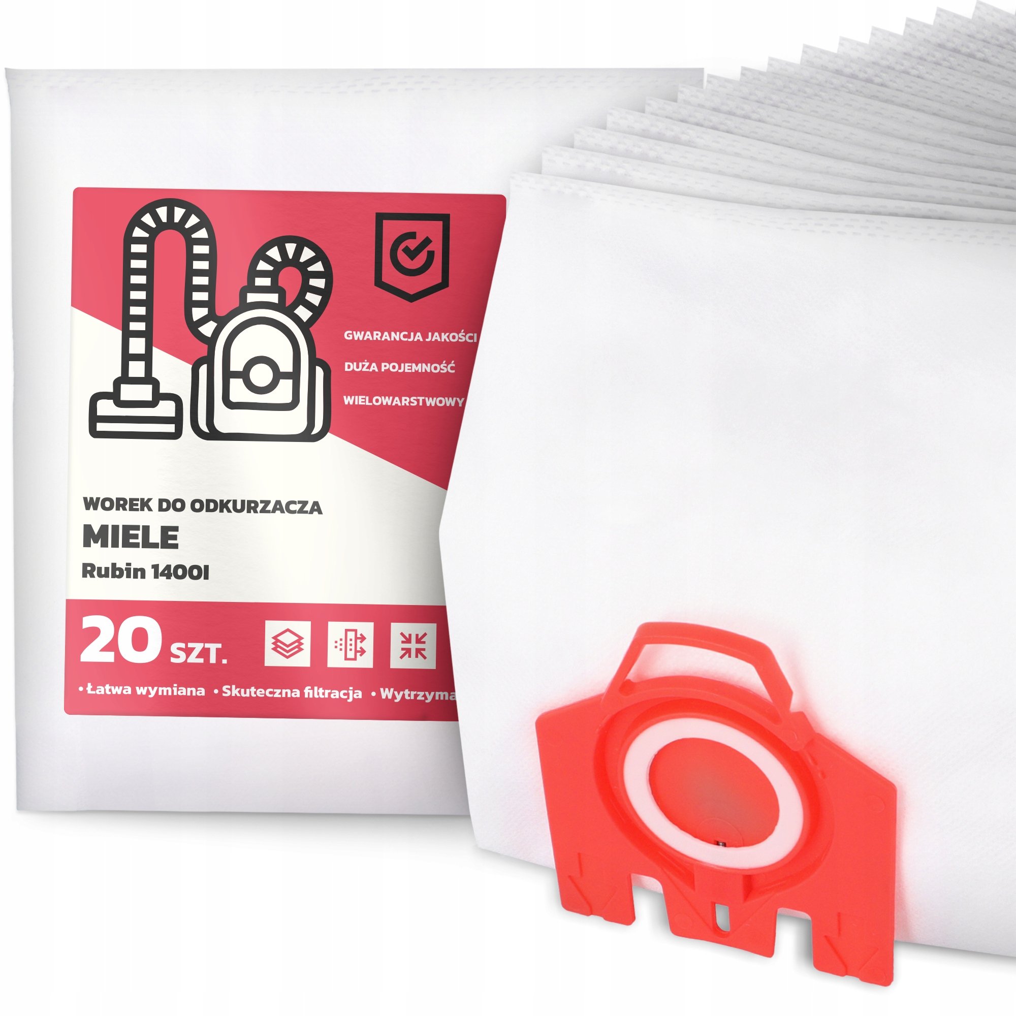 20x Worek do Odkurzacza Miele Rubin 1400I Syntetyczny Duży Torba Worki G9
