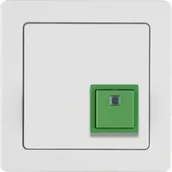 Wyłączniki światła i elektryczne - Berker Q.1 System przywoławczy Przycisk anulowania z ramką, biały aksamit - miniaturka - grafika 1