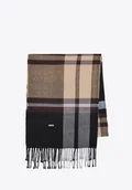 Apaszki i szaliki męskie - Szalik męski w kratę czarno - brązowy - miniaturka - grafika 1