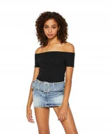 Koszulki i topy damskie - Urban Classics Czarny Top Damski Odkryte Ramiona Prosty M J2A - miniaturka - grafika 1