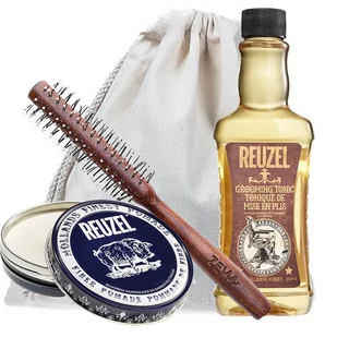 Duży zestaw do stylizacji włosów - Reuzel Grooming Tonic, Reuzel Fiber Pomade, ZEW Roller - Zestawy kosmetyków męskich - miniaturka - grafika 1