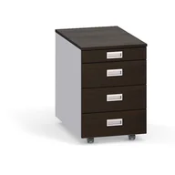 Szafki biurowe - B2B Partner Kontener na kółkach PRIMO, 4 szuflady, szary / wenge 519862 - miniaturka - grafika 1
