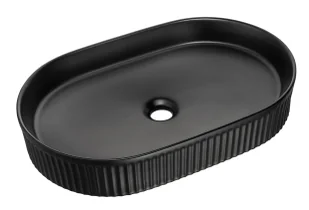 Elior Czarna owalna ceramiczna umywalka F9-D41 - Umywalki - miniaturka - grafika 1