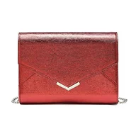 Torebki damskie - Miss Lulu Damska wieczorowa kopertówka, błyszcząca elegancka torebka na wesele, imprezę, randkę, fajny wzór jaszczurki, torba na ramię, rozmiar M, Burgund - miniaturka - grafika 1