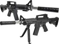 Zabawki militarne - KARABIN NA KULKI Plastikowe z Tłumikiem Karabinek M4 z Podpórką PISTOLET - miniaturka - grafika 1