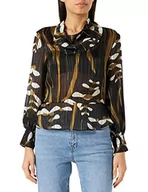 Bluzy damskie - Sisley Damska bluza 5Y83LQ02W, czarna z uszami, Floreal Fantasy 73V, XS - miniaturka - grafika 1