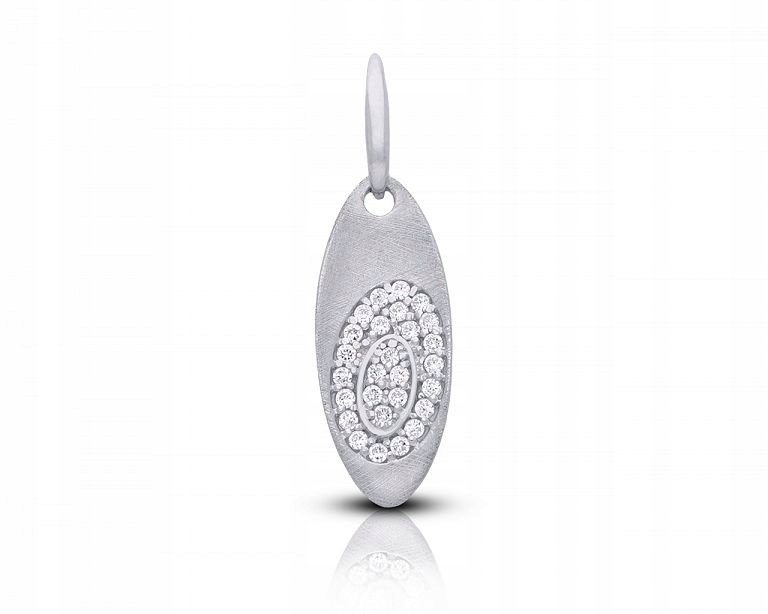Zawieszka Srebrna Damska z Cyrkoniami Oryginalny Wzór Srebro Rod 925