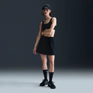 Spódnice - Damska spódnica mini zprążkowanego materiału Nike Sportswear Chill Knit - Czerń - miniaturka - grafika 1