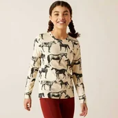 Koszulki jeździeckie - Ariat Bluzka młodzieżowa Sepia Equine T-Shirt - summer sand - miniaturka - grafika 1