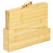 Deski do krojenia - Deski do krojenia 4 szt. bambusowy zestaw ze stojakiem - miniaturka - grafika 1