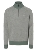 Swetry męskie - Fynch-Hatton Męski sweter z mieszanki wełny merino i kaszmiru Mężczyźni Wełna merino zielony wzorzysty, L - miniaturka - grafika 1