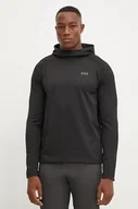 Bluzy męskie - Helly Hansen bluza sportowa Versalite Fleece kolor czarny z kapturem gładka 49551 - miniaturka - grafika 1
