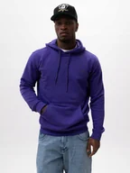 Bluzy męskie - Bluza Z Kapturem Męska BAWEŁNIANIA Fioletowa Jigga Wear SZNUREK KANGURKA L - miniaturka - grafika 1