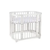 Łóżeczka i kojce - Waldin łóżeczko 5w1 z materacem Białe - miniaturka - grafika 1