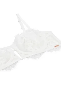 Hunkemöller Nieusztywniany długi biustonosz z fiszbinami Tiah Biały - Biustonosze - miniaturka - grafika 1