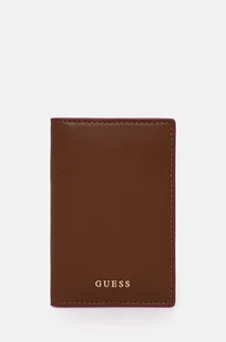 Guess etui na karty skórzane kolor brązowy RW1654 P4301 - Etui na dokumenty i karty - miniaturka - grafika 1