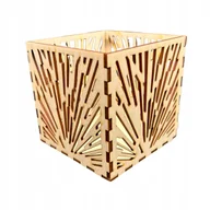 Świeczniki - LAMPION DREWNIANY LATARENKA ZE SKLEJKI DECOUPAGE PUDEŁKO ŚWIECZNIK 11CM - miniaturka - grafika 1