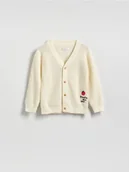 Bluzy i sweterki niemowlęce - Reserved - Bawełniany kardigan - złamana biel - miniaturka - grafika 1