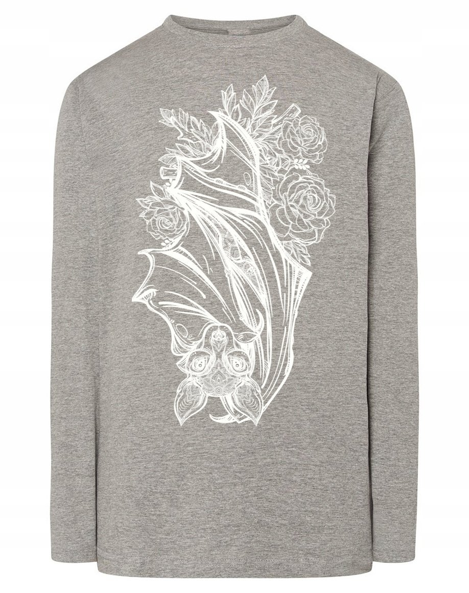 Longsleeve męski fajny nadruk NIETOPERZ r.S