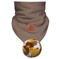 Apaszki i szaliki damskie - Hi Little One komin bandana zimowa dla niemowlaka ALPACA BOHO Cafe Latte/Brown M Pom Pom - miniaturka - grafika 1