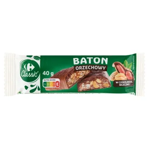 Carrefour Classic Baton orzechowy w czekoladzie mlecznej 40 g - Batoniki - miniaturka - grafika 1