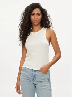 Lee Top 112350212 Écru Slim Fit - Koszulki i topy damskie - miniaturka - grafika 1