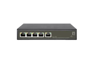 LevelOne GES-2105P łącza sieciowe Zarządzany L2 Gigabit Ethernet (10/100/1000) Obsługa PoE Czarny - Pozostałe akcesoria sieciowe - miniaturka - grafika 1