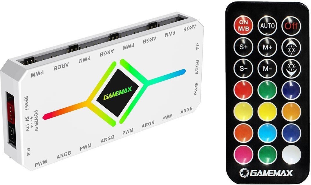 GameMax Gamemax Remoter control V4.0 ARGB PWM HUB BK White Gamemax