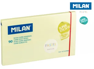 MILAN Karteczki samoprzylepne żółte Milan super sticky pastel 127 x 76, 90 sztuk - Notesy i bloczki - miniaturka - grafika 2