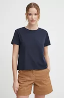 Koszulki sportowe damskie - Sisley t-shirt bawełniany damski kolor granatowy - miniaturka - grafika 1
