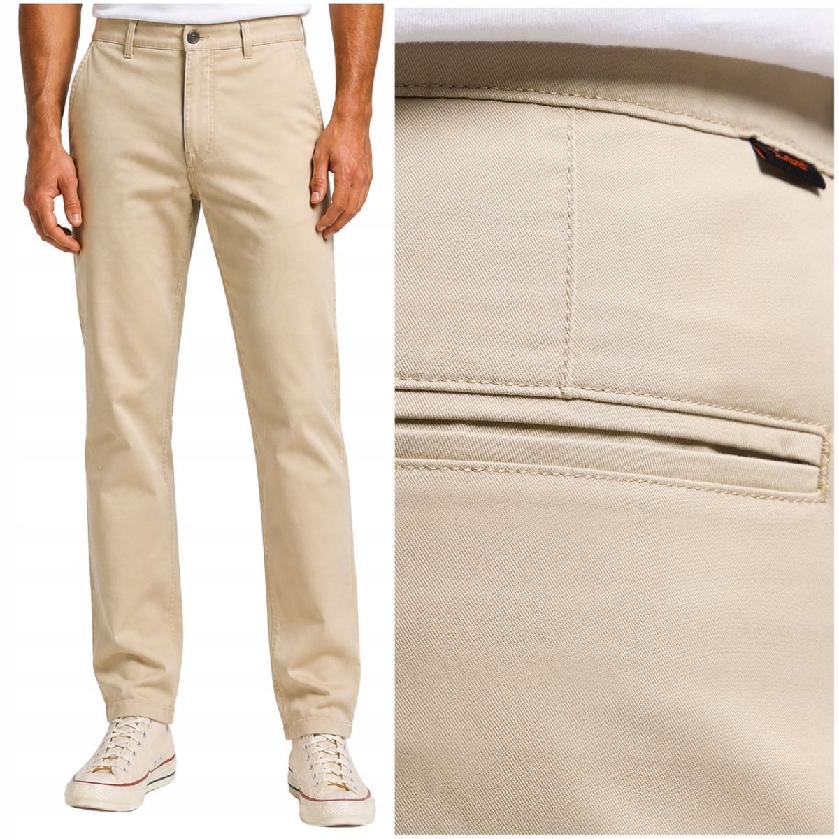 Lee Slim Chino dopasowane spodnie bawełniane materiałowe chinosy W28 L32