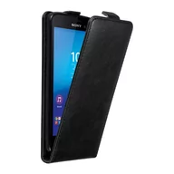 Etui i futerały do telefonów - Pokrowiec Do Sony Xperia M4 AQUA w Etui CZARNA NOC Flip Case Cover Obudowa Ochronny Cadorabo - miniaturka - grafika 1
