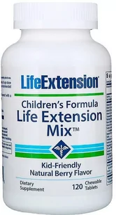 Life Extension Children's Formula Mix Natural Jagoda (120 tab do żucia) Life Extension 890F-19092 - Witaminy i minerały - miniaturka - grafika 1