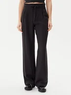 Spodnie sportowe damskie - Calvin Klein Jeans Spodnie materiałowe J20J225339 Czarny Straight Fit - miniaturka - grafika 1