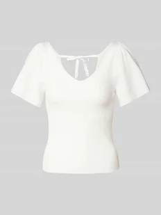 Top z dekoltem carmen o kroju slim fit ze ściąganiem model ‘LEELO’ - Koszulki i topy damskie - miniaturka - grafika 1