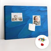 Tablice i flipcharty - Szkolna Tablica korkowa 60x40 cm, Kolorowe Pinezki, wzór Pióro ptaka - miniaturka - grafika 1