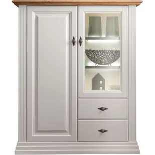 Kredens I Drewniany z Białej Sosny WZ-0622-0301 WZ-0622 G+K Meble Sosna Woskowana Na Biało, Dąb Olej - Kredensy - miniaturka - grafika 1