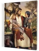 Obrazy i zdjęcia na płótnie - Art christiana Jezus z dziećmi, obraz religijny na płótnie ACHC099 - miniaturka - grafika 1