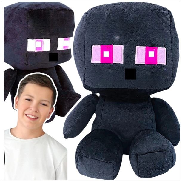 Minecraft Duża Pluszowa Maskotka Enderman Fat 23cm Przytulanka Postać Z Gry